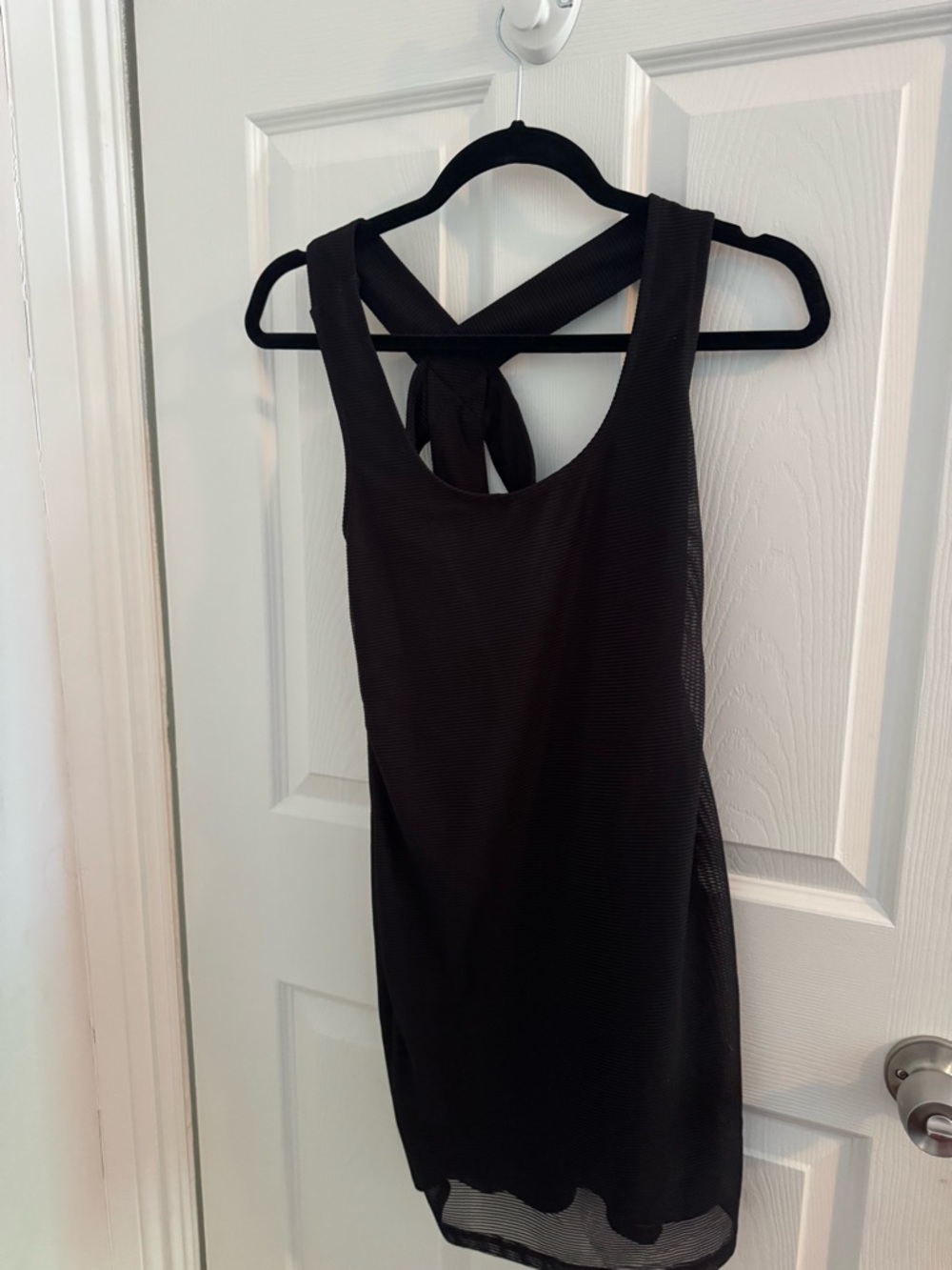 BCBGeneration Black Sleeveless Criss-Cross Back Dress